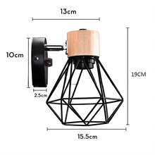 Chinese Retro Minimalist Bar/Hallway/Courtyard Creative Bedside Wall Lamp, Wooden Lighting Fixture - Wrought Iron Wall Lamp - View 11