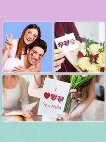 1 Inch Heart Stickers, Round Foil Shiny Hearts, Self-Adhesive Decorative Stickers, Suitable For Envelope Sealing, Birthday, Wedding, Valentine's Day And Event Decoration, Birthday Party - Multicolor - View 5