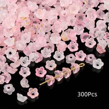 300 حبة من الخرز الأكريليك بقياس 4.5*4.5 ملم على شكل زهرة الجرس، خرز فاصل لصنع المجوهرات، مستلزمات لصنع القلائد والأساور