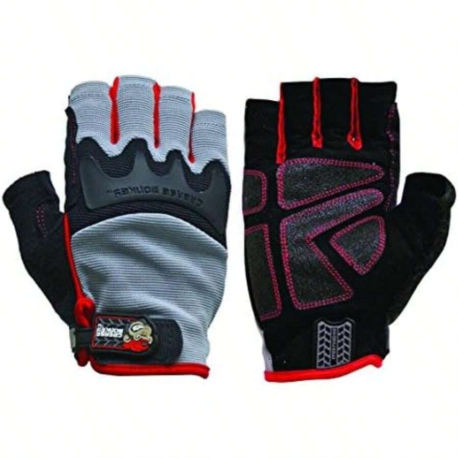 Grease Monkey Pro Fingerless all purpose work gloves and workout gloves(M (Paquete de 2)) - Multicolor - Ver 1