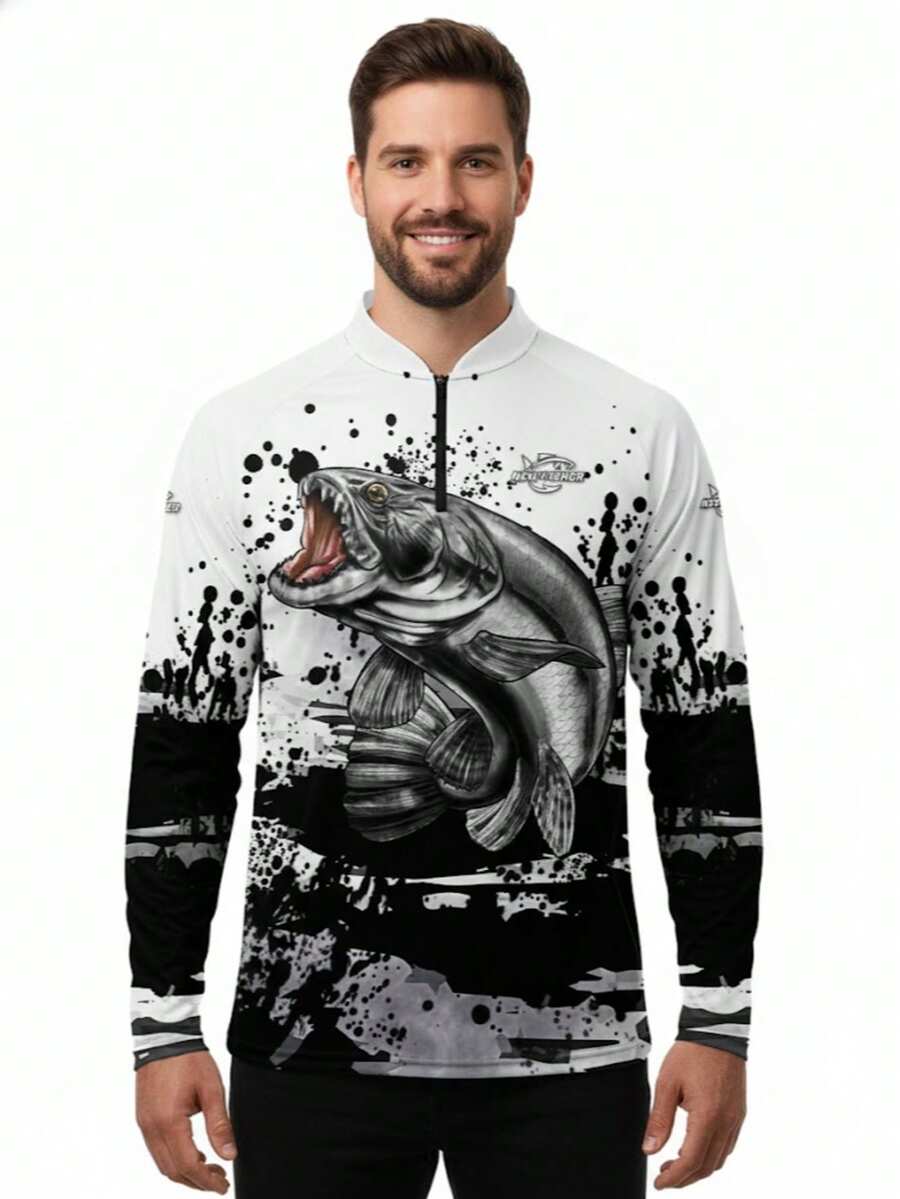 Camisa Camiseta Blusa de Pesca Traíra Trairão com Proteção Solar uv50+