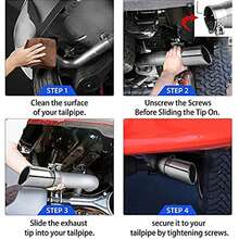 Universal Stainless Steel Exhaust Tip - Dual-Flow Chrome-Plated Design (Fits 90% Vehicles | American Car Optimized) - High-Temp Resistant - Straight - View 4