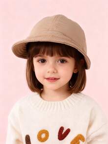 1PC Children's Thick Big Brim Fisherman's Hat In Autumn And Winter, Revealing Ponytail, Suitable For Daily Wear. - 1PC - View 5
