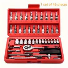 Bộ dụng cụ cầm tay cao cấp 46 món, bao gồm cờ lê lực và cờ lê lực - Siêu di động, đa chức năng, thích hợp cho việc sửa chữa ô tô, xe đạp và xe máy cũng như sử dụng tại nhà - Nhiều màu - Xem 10