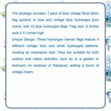 1 pieza Banderín triangular de hortensias, guirnalda floral corona vintage para boda, fiesta de cumpleaños, despedida de soltera, decoración del hogar primaveral al aire libre (Hortensias) - Multicolor - Ver 8