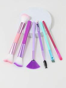 This 6-Piece Makeup Brush Set Features Fragrance-Free ABS Handles And Includes A Blush Brush, Powder Brush, Eyeshadow Brush, And Contour Brush. Ideal For Travel, The Soft Bristles Are Perfect For Beginners. A Great Holiday Gift For Girls.,Brush Set,Makeup Brush Kit,Make Up Brush Set,Make Up Set Complete,Makeup Brush Set,Complete Makeup Kit,Brush Kit,Brushes Makeup Set,Makeup Gift Set - Multicolor - View 8