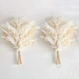 10 st konstgjorda vita pampasgräs, lyxiga små torra vasblommor, realistiska hem- och bordsvasdekorationer, perfekt för bröllop, bohemisk fest, höstbukett, alla hjärtans dag, gör-det-själv-pyssel, inga fjädrar, ingen ström behövs