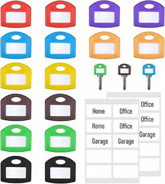 16 Pcs Colors Key Cover Caps, Silicone Key Identifiers Covers With Blank Printed Label, Keys Color Tags Identifiers For House Keys, Easy To Classify (8 Colors)16 PCS Colors Key Label Tags, Silicone Key Cover Caps With Writable Labels, Keys Tags For House Keys, Easy To Classify (8 Colors)