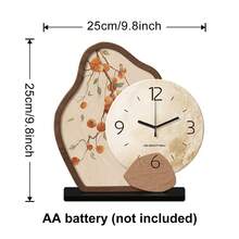 1 pieza Reloj de escritorio en forma de media luna retro 2D, movimiento de cuarzo súper silencioso, sin sonido de tic-tac, adecuado para decorar la entrada, el gabinete, el escritorio de la oficina, la mesita de noche, regalo perfecto para amigos y familiares