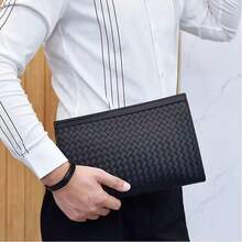 Men's Clutch Bag, Large Capacity Business Casual Plaid Handbag, Classic Style - Multicolor - View 4