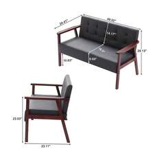 Nivtlpre Must-Have Solid Wood Loveseat | Tufted Accent Chair In 2 Colors | Quick 15-Min Assembly - Black - View 3