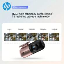 HP Rose Gold Dash Cam, 2560x1440P, 145° Wide Angle, Built-In 32GB Card, WiFi App, Parking Monitoring, Car Camera Recorder - Rose Gold - View 6