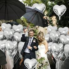 Silver Heart Foil Balloons, 10PCS 18Inch Mylar Balloons Birthday, Valentine, Wedding, Graduation, New Year Party Decor - 銀色 - 查看 4