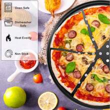 3-Piece Carbon Steel Pizza Pan Set (9"+11"+12") - Non-Stick & Vented For Home Baking | North America - Black - View 4