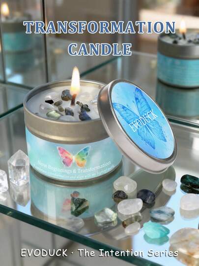 EVODUCK Candele profumate EVODUCK Legge dell'Attrazione Nuovi Inizi Candela per la Manifestazione | Limone e Menta Piperita 3oz Candela di Soia Natalizia | Per Concentrazione, Meditazione, Yoga, Scrittura e Lettura | Nuovo Anno, Regalo di Compleanno per Donne, Amiche | Con Scheda Guida