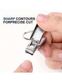 1pc Stainless Steel Mini Folding Nail Clipper With Keychain - Portable Sharp Toe & Finger Nail Trimmer, Gift For Birthday, Holiday, Christmas, New Year - Multicolor - View 8