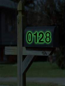 Night Glow External Mailbox Numbers: DADOP Reflective Mailbox Number Stickers - Easy To Install Modern Digital Set (Replaces Pull Tabs + Concealing Tape) For Home Mailbox Address Numbers - Multicolor - View 7