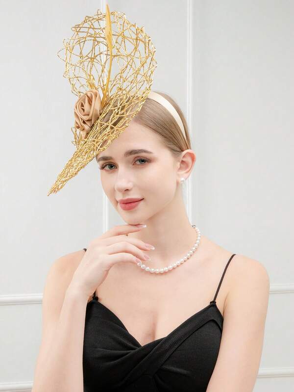 HITYfascinator 1pc Solid Color Polyester Fiber Headband, Suitable For All Seasons ,Hair Hoop Hairband For Women