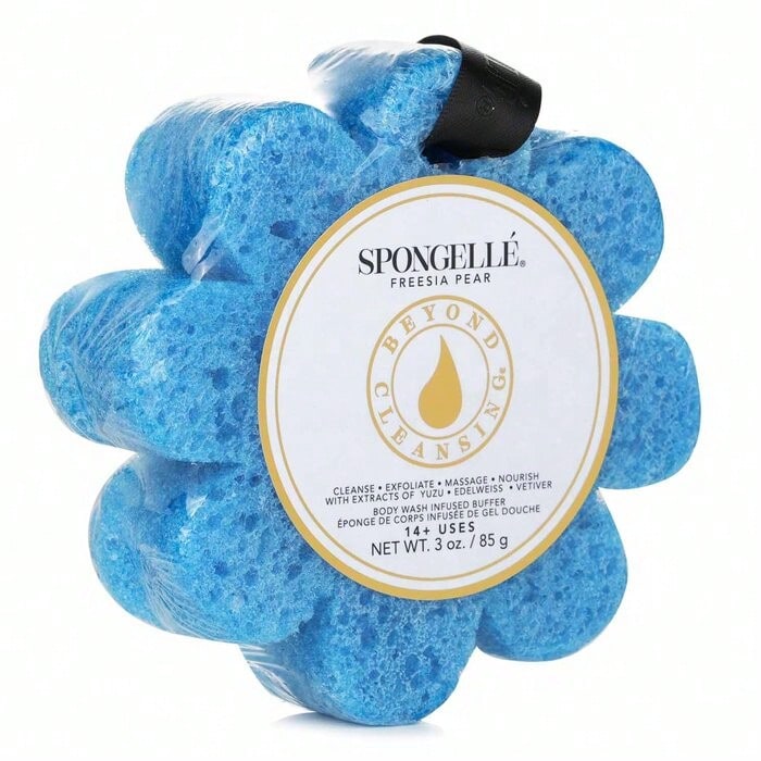 Spongelle Wild Flower Soap Sponge - Freesia Pear (Blue) 1pc/85g - Trong sáng - Xem 1