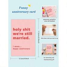 1pc Funny Anniversary Card, An Interesting Anniversary Happy Cards For Couples, An Anniversary Card Gift For Wives And Husbands - Nhiều màu - Xem 3