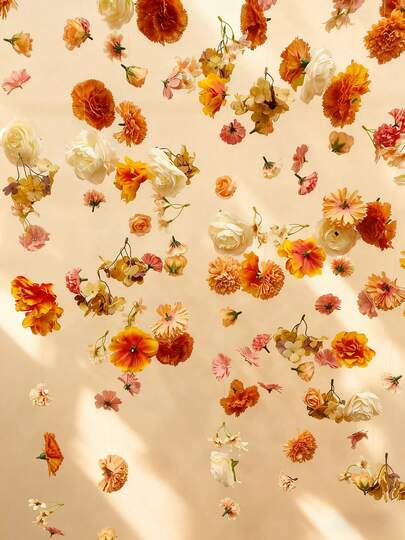 MEHELANY 25pcs Artificial Flower Garland, Peony & Daisy Flower Heads, Silk Material, With Fishing Line, Suitable For DIY Hanging Wreath, Floor Wreath, Hanging Floral Backdrop, Wedding Decor, Birthday Party, Home, Room, Wall Decor, Christmas, Housewarming, Fireplace, Dining Table, Wedding Arch, Wreath