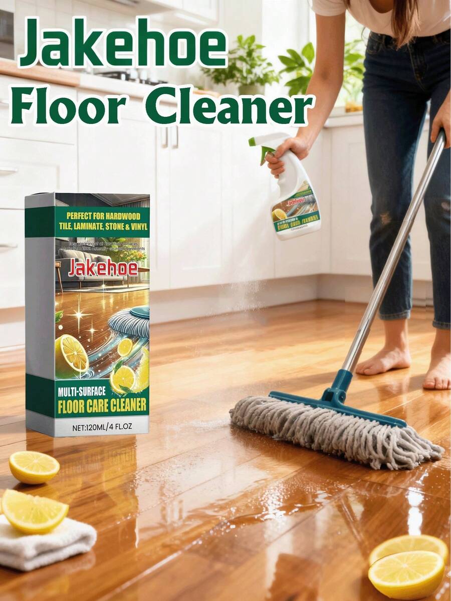 jakehoe Floor Cleaner Strong Remove Floor Surface Stains Grease Efficient Decomposition All Kinds Of Stubborn Dirt Polishing Refurbishing Multi-Functional Household Floor Care Cleaner 120ml - 白色 - 查看 1