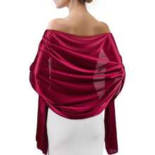 Satin Shawl Wraps For Women Evening Dresses Wedding Bridal Party Silky Scarf Formal Cover Up Bridesmaid Gifts,27467827 - 杏色 - 查看 1