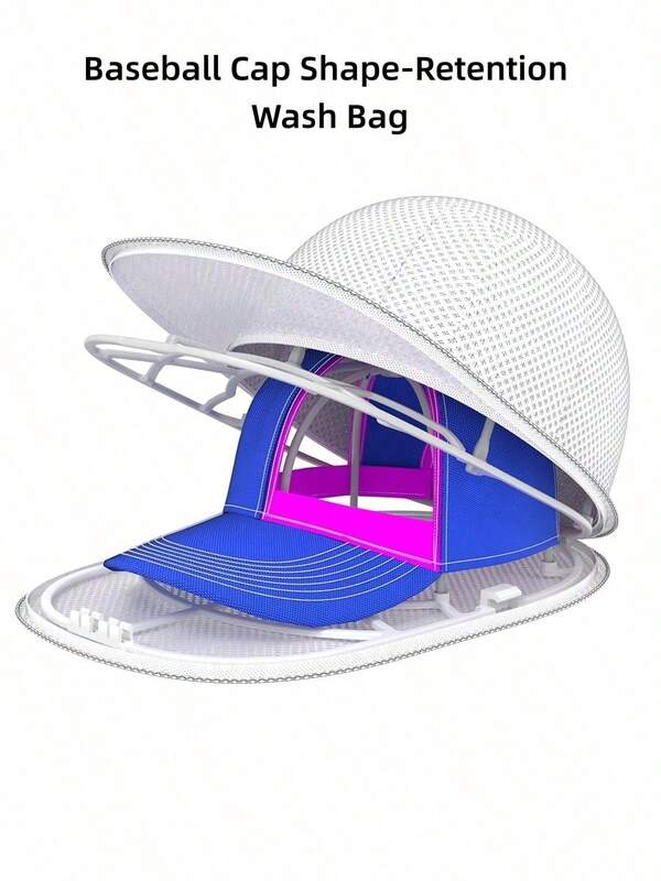 1pc Hat Washer Cage With Mesh Bag,Baseball Cap Cleaner For Dishwasher & Washing Machine ,Adult/Kids Hat Protector,Honeycomb Mesh Laundry Bag For Washing Hats, Clothing And Small Items