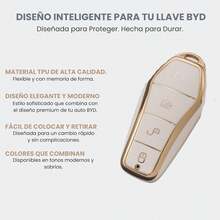 Funda para Llave BYD - Protector de Llave Compatible con BYD King, BYD, BYD Song Plus 2025, Dolphin, Song Pro |   Funda TPU para Llave Inteligente |   Estuche para llaves automático - Gris - Ver 2