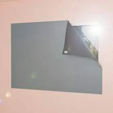 PVC Blackout Panel Curtain, Blocks 100% Of Light, For Living Room, Bedroom, Kitchen, Various Colors - Gris - Ver 2
