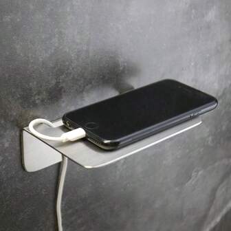 Small Floating Shelves Wall Storage 140MM - Stick On Shelf AdhesiveMinimalist Design SUS 316 Laser Cutting - Bearing 10LB In Small Wall Shelf