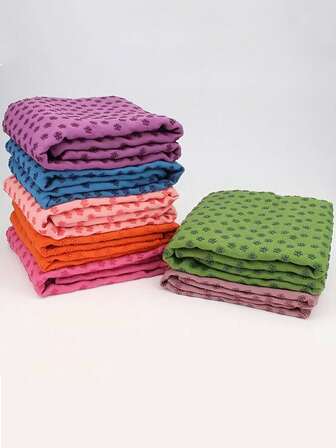 防滑普拉提瑜伽毛巾套装 - 便携式运动瑜伽垫，速干超细纤维吸水，可机洗，可折叠，适合户外运动和健身房使用。包含收纳袋，适用于瑜伽、普拉提、运动和健身。