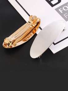 1PC Oval Hair Barrette Vintage Metal Large Hair Clip, Gold/Silver French Fashion Wedding Prom Formal Hair Accessories For Women Girls Long Thick Hair, Claw Clips, Hair Slide, Hair Barrettes - Multicolor - View 7