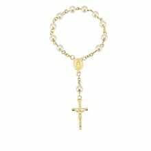 Baptism Rosary Acrylic Rosary Beads Ivory Color Mini Finger Rosaries Gold Plated Faux Pearls For Baptism Christening Communion Weddings Party Favors Bridesmaids Gifts Wedding Accessories Bridesmaids Gifts Bridesmaids Proposal Gifts Party Supplies Wedding Favors For Guests Wedding Favors For Guests Wedding Decorations Bachelorette Party Favor Bridal Shower Gifts Baptism Favors
