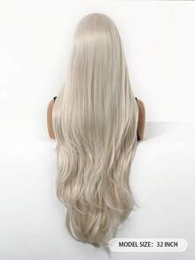 32-Inch Extra Long Wavy Wig, White Curly Synthetic Hair Wig For Women, Girls Daily Party Wear, Heat Resistant Long Wavy Wig, Cosplay Wig - White - View 7