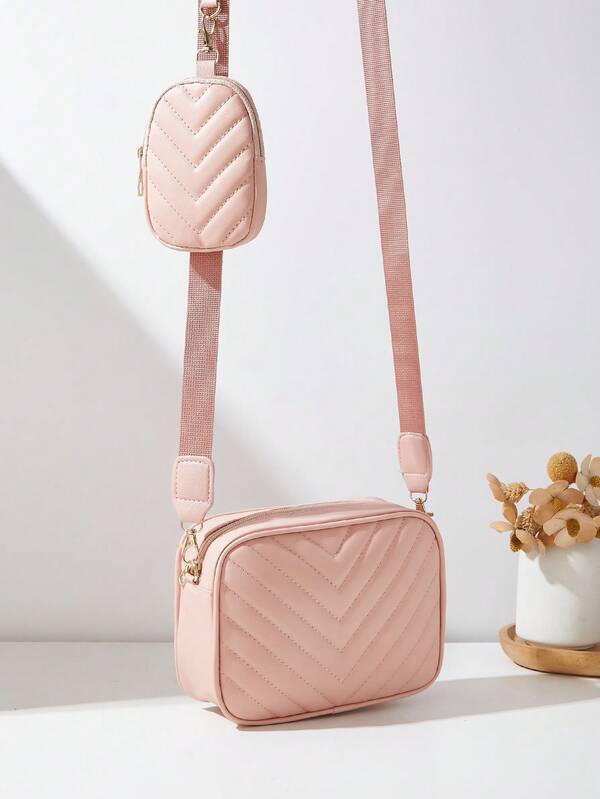 Borsa a tracolla trapuntata monospalla da donna, portafoglio piccolo