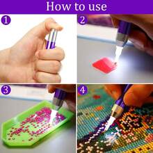 LED beleuchteter Diamant-Malstift mit Lupe, Diamant-Malzubehör