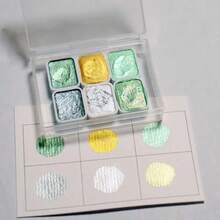 1 Piece - Professional Art Use - 6 Colors Pearl Luster Watercolor Mini Painting Palette, Suitable For Chinese Painting, Thangka, Calligraph - Compact Solid Transparent Storage Box - Ideal For Travel And Daily Use - Perfect Easter, Day Of The Dead, Halloween, Thanksgiving, Christmas, Autumn And Back To School Gifts, Versatile Supplies - one-size - View 15