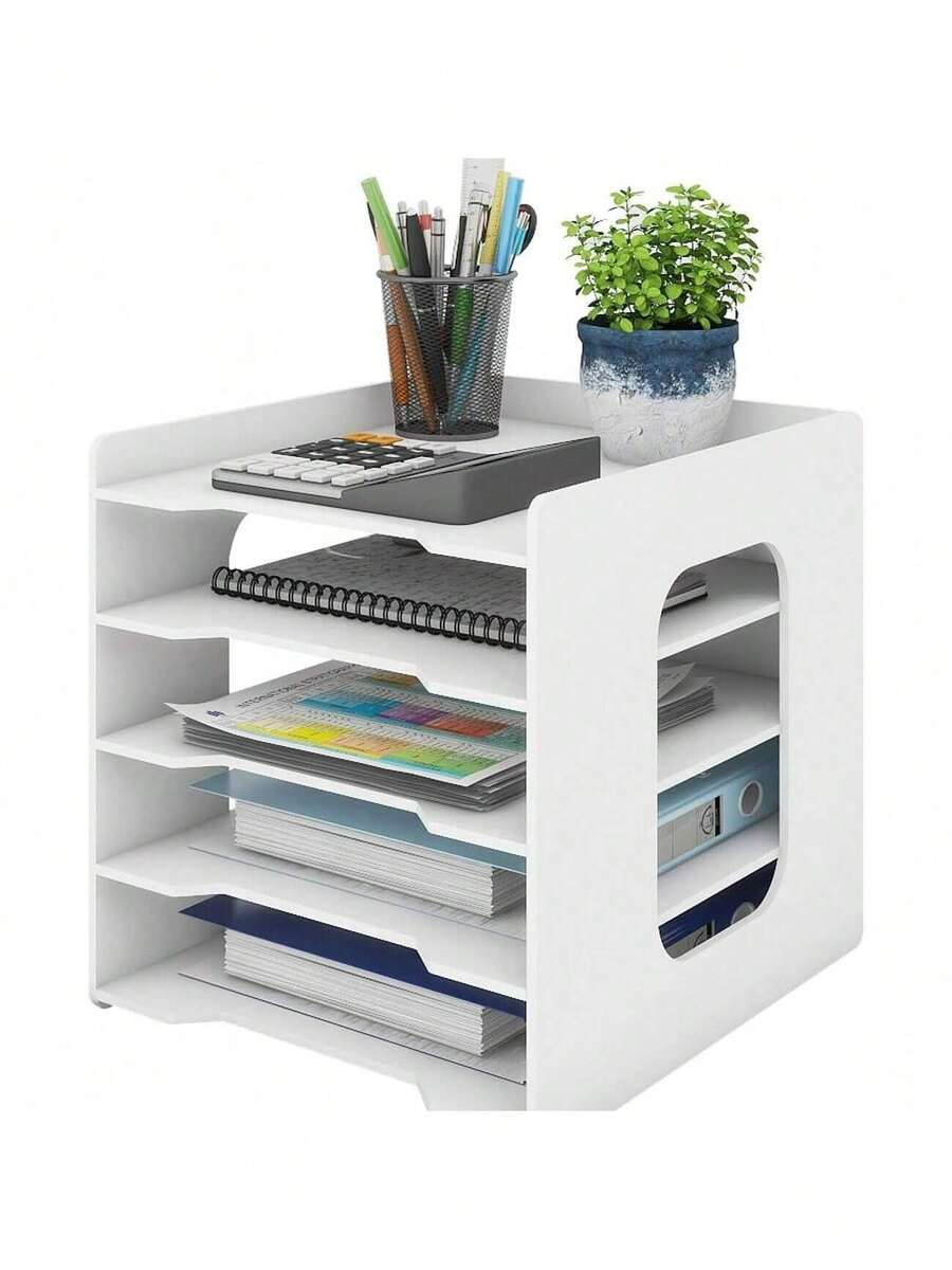 5 Niveles Organizador Archivos Estante Para Archivero Blanco - Blanco - Ver 1