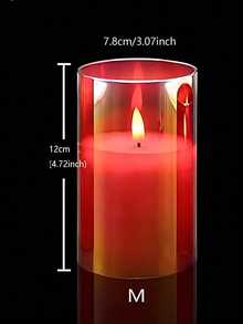 Set Of 3 (With Remote Control & Without Remote Control) S/M/L (Single Without Remote Control) Flameless Flashing Electronic Candle Lamp, Single/Set LED Warm Light Flameless Candle (Without Battery), Portable Romantic Flicker Flameless Candle Nightlight - Multicolor - View 12