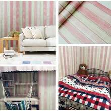 1卷光面自粘可移除壁纸，PVC墙贴，防水可移除乙烯基壁纸，适用于厨房、卧室、浴室、家居装修、房间装饰 - 粉色 - 查看 8