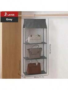 3/4 Layers Hanging Handbag Organizer Transparent Wardrobe Closet Storage Bag - Multicolor - View 12