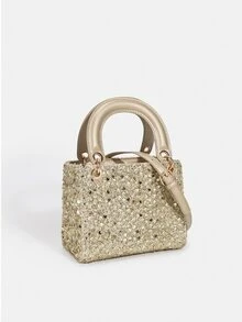 1 pieza Nuevo bolso de mano elegante de moda de PU para mujer, bolso de mano elegante con lentejuelas de moda, bolso de hombro cruzado de alta gama con correa ajustable, adecuado para uso diario, fiesta, viaje, regalo ideal - Multicolor - Ver 10