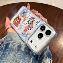 Miniso Disney Zootopia Phone Case Judy Hopps  And Nick Wilde , Along With Elements Like The "Zootopia" Logo, "Downtown Tundratown" Signs For IPhone 17/17 Pro/17 Pro Max/17 Air/16/15/14/13/12/11/X Series,Iphone 17 Pro Max Case,Iphone 17 Pro Case,Iphone 17 Case,Stocking Stuffers,The Girlfriend,The Chosen,Early Fall Fashion - 透明的 - 查看 3