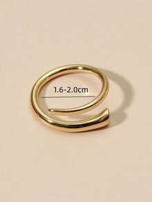 1pc Minimalist Modern Style Copper Spiral Gold Color Ring For Women - Spiral Ring - View 2