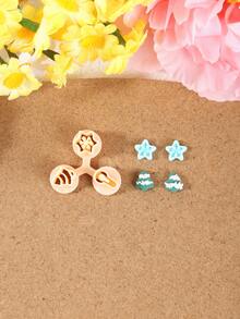 1/15件套圣诞迷你吊坠粘土切割器，用于珠宝制作，可爱耳环粘土工具，雪花吊坠聚合物粘土模具，珠宝制作套装