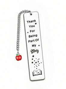 1 pièce Marque-page en acier inoxydable inspirant, gravé avec "Merci d'avoir fait partie de mon histoire" en anglais. Cadeau motivant pour les enseignants, les amis, les collègues, la famille