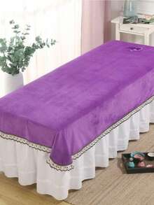 200cm*120cm/78.74in*47.24in Wool Massage Bed Sheet With Face Hole, Anti-Slip, Thick & Warm, Reusable Beauty Salon Bedcover, Crystal Wool - Multicolor - View 9