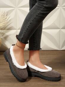 Fashionable Women's Christmas Style Holiday Shoes, Soft & Comfortable Indoor/Outdoor With Plush Lining, Lightweight & Comfortable Outdoor/Indoor Women Flats, Soft & Comfortable Embroidered Upper