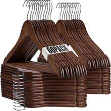 Uinicor Wooden Hangers - 60 Pack - Clothes Hanger For Daily Used,Heavy Duty Wood Hangers With Precisely Cut Notches,Coat Hanger For Closet, Clothes Hangers For Shirt Suit Dres(Walunt) - Màu B - Xem 1